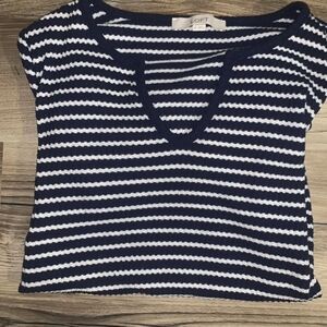 LOFT Classic Navy and White Striped Tee